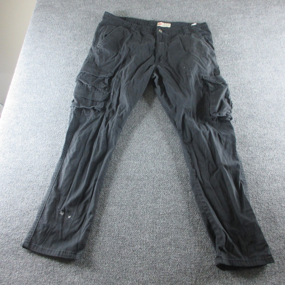 Wrangler Cargo Pants Mens 36x30 Black Regular Taper Stretch Workwear Pockets‎